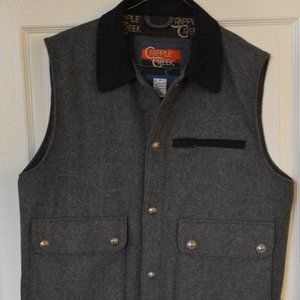 Cripple Creek full snap Wool Vest Medium M very warm Not Filson